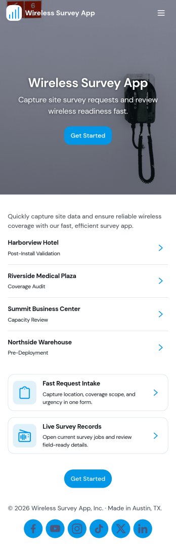 Wireless Survey App Template