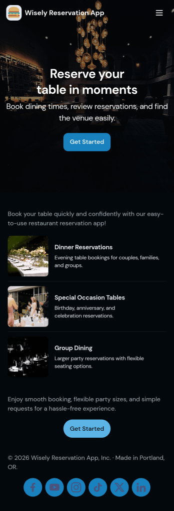 Wisely Reservation App Template