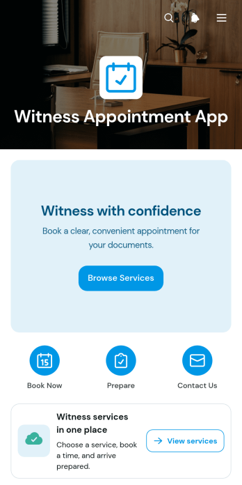 Witness Appointment App Template