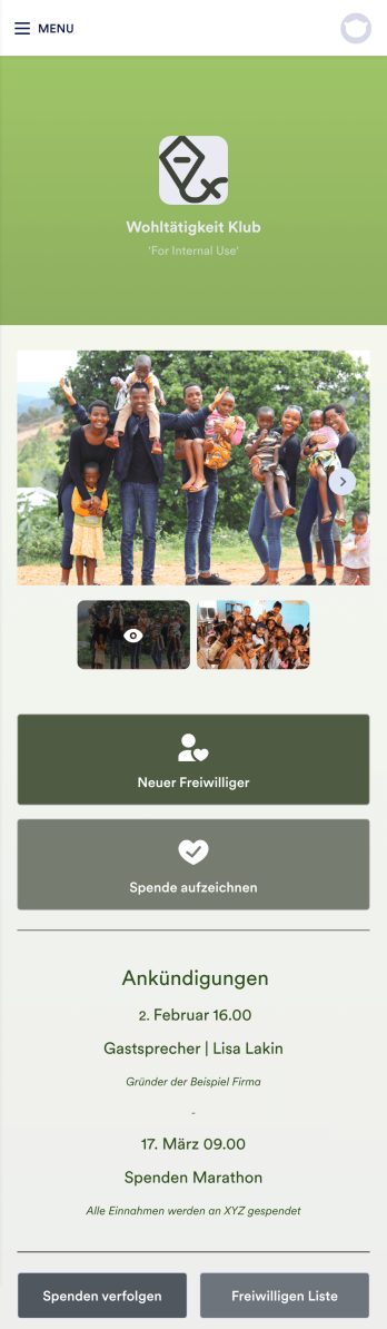 Wohltätigkeit App Template