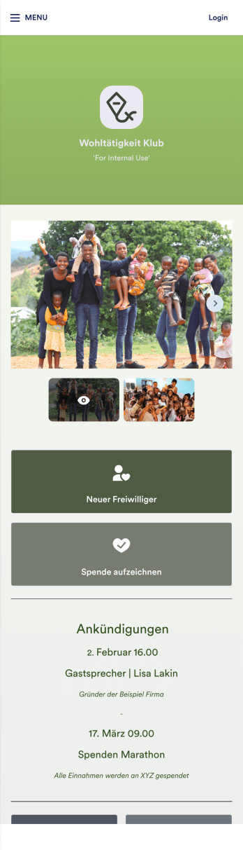 Wohltätigkeit App Template