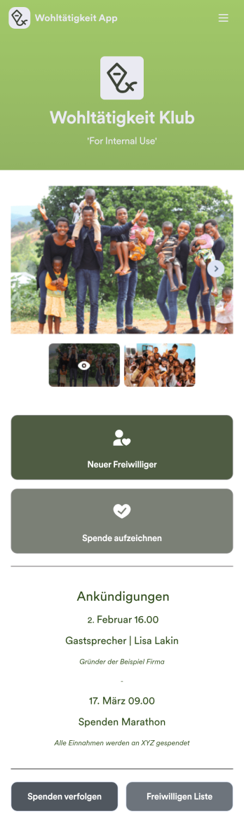 Wohltätigkeit App