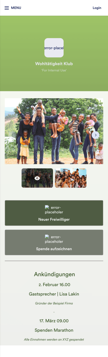 Wohltätigkeit App Template