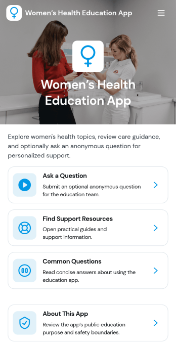 Women’s Health Education App Template