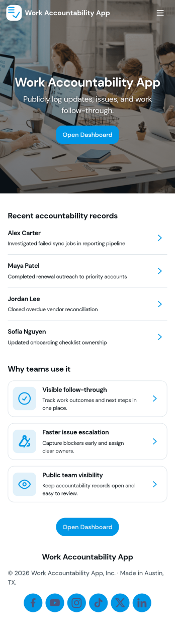 Work Accountability App Template