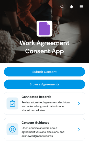 Work Agreement Consent App Template