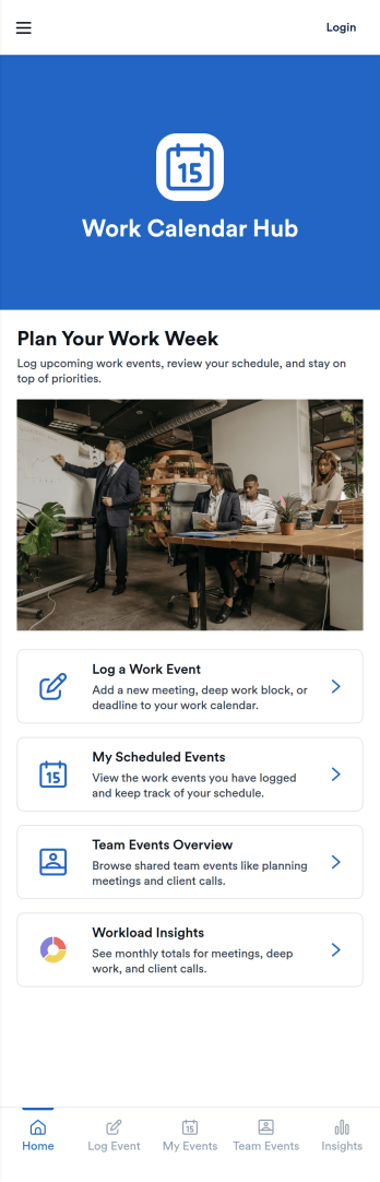 Work Calendar App Template