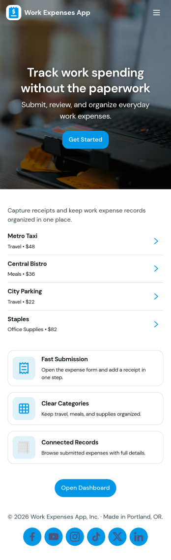 Work Expenses App Template