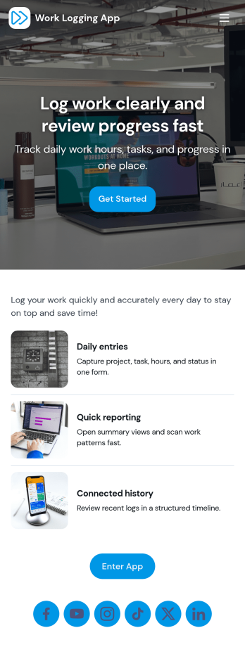 Work Logging App Template