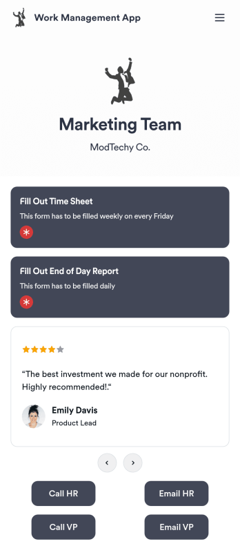 Work Management App Template