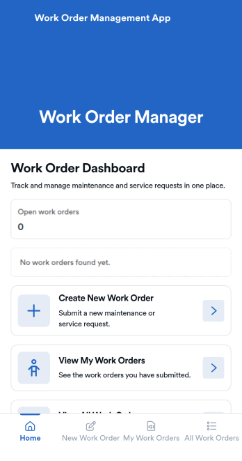 Work Order Management App Template