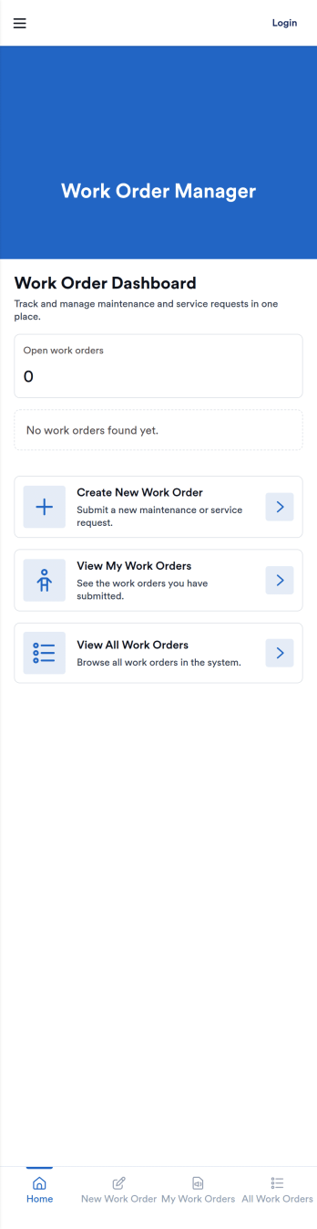 Work Order Management App Template