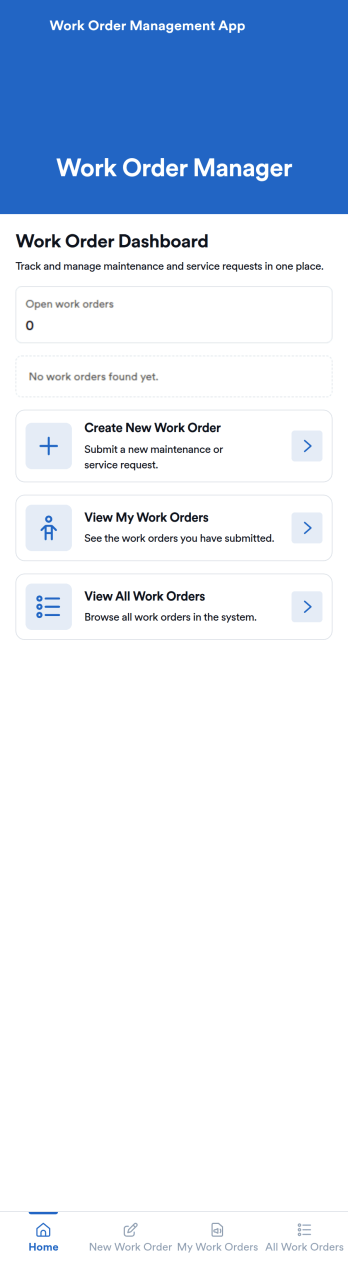 Work Order Management App Template