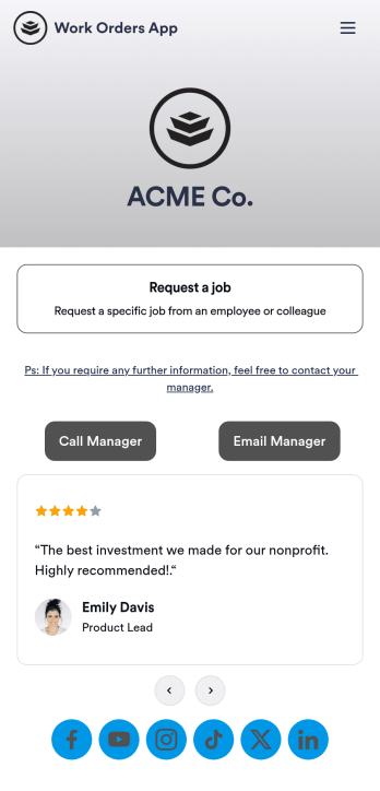 Custom Work Orders App