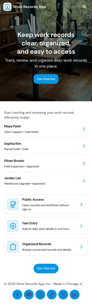 Work Records App Template