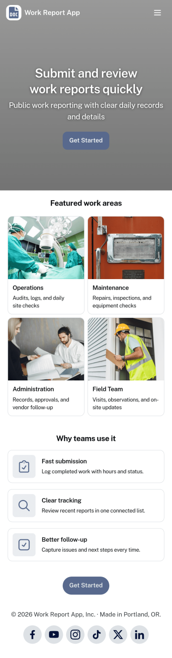 Work Report App Template