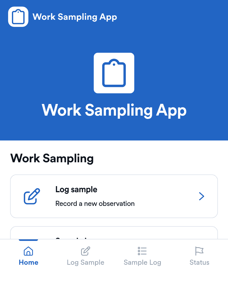 Work Sampling App Template | Jotform