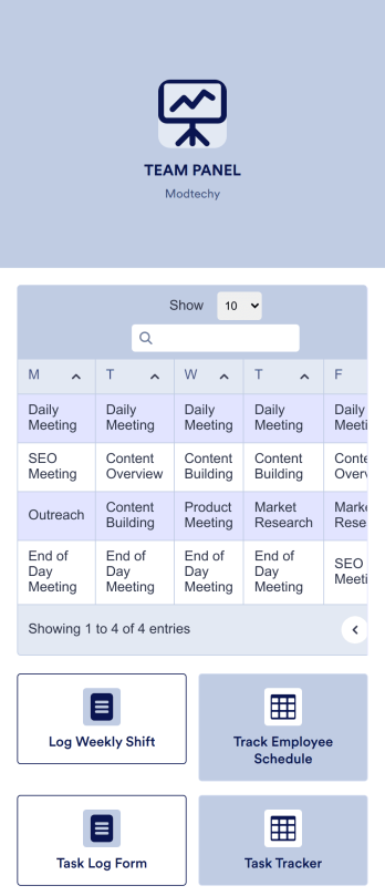 Work Schedule App Template