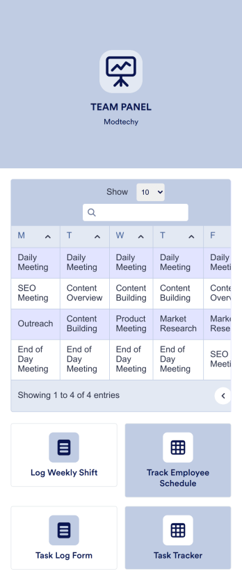 Work Schedule App Template