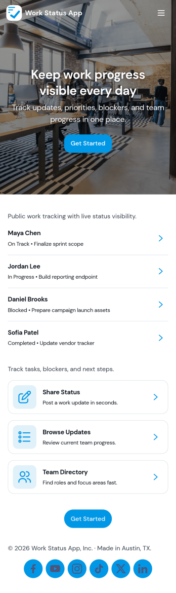 Work Status App Template