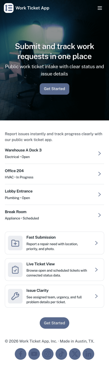 Work Ticket App Template
