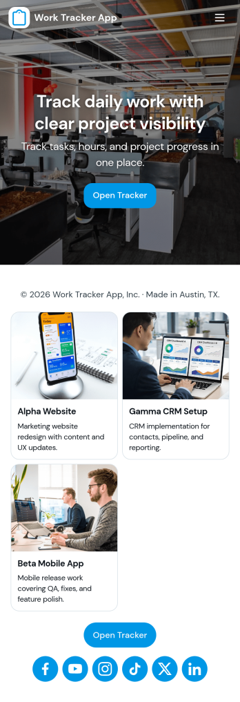 Work Tracker App Template
