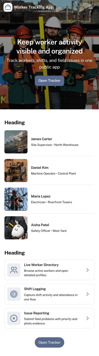 Worker Tracking App Template