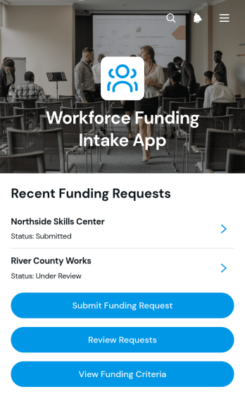 Workforce Funding Intake App Template