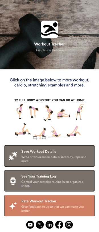 Workout Journal App Template