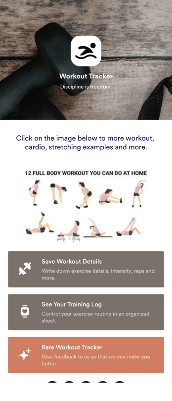 Workout Journal App Template