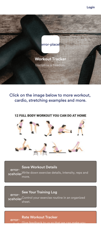 Workout Journal App Template