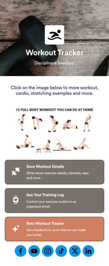 Workout Journal App Template