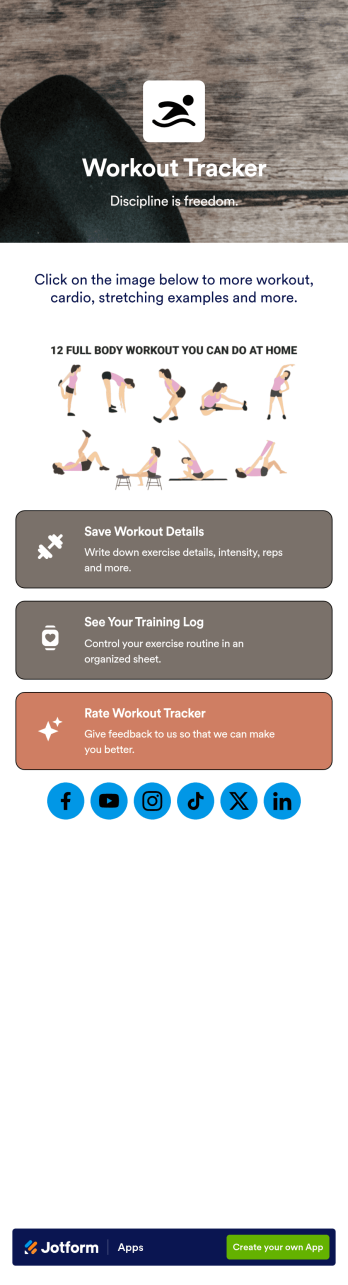 Workout Journal App Template