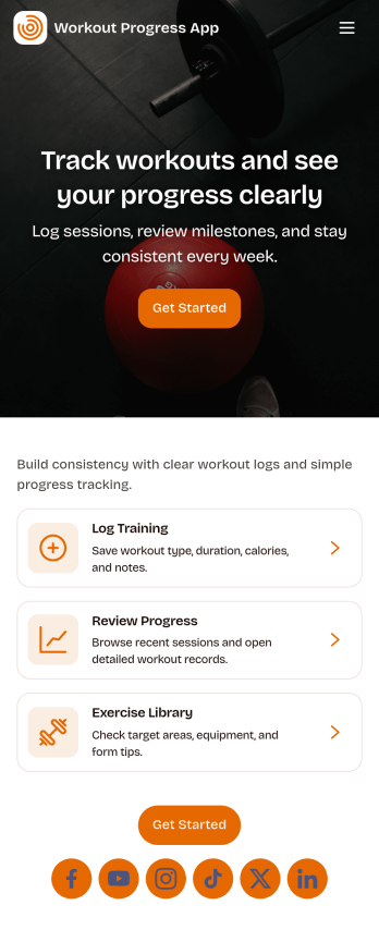 Workout Progress App Template