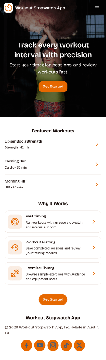 Workout Stopwatch App Template