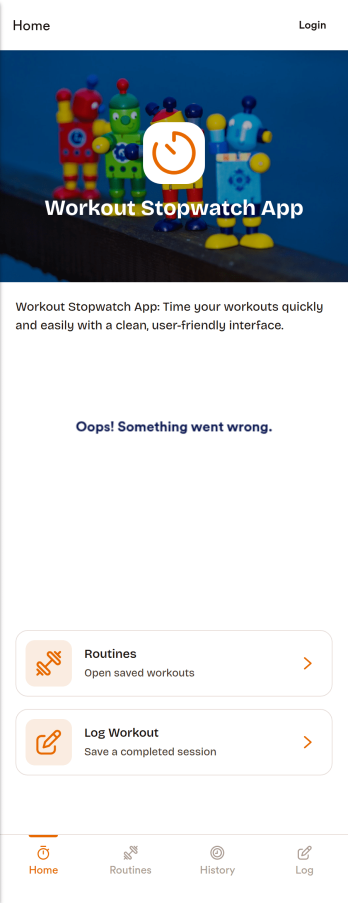 Workout Stopwatch App Template
