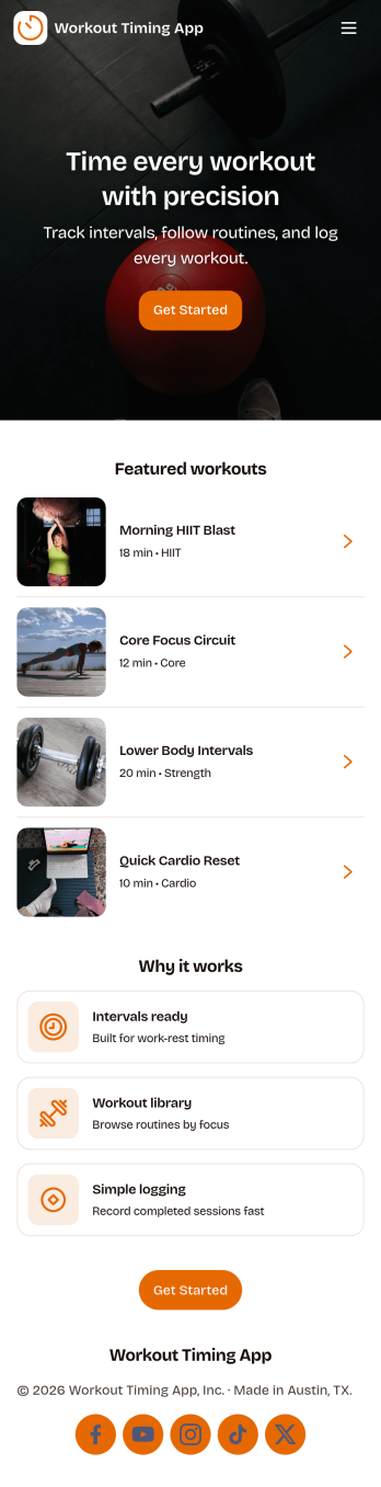 Workout Timing App Template