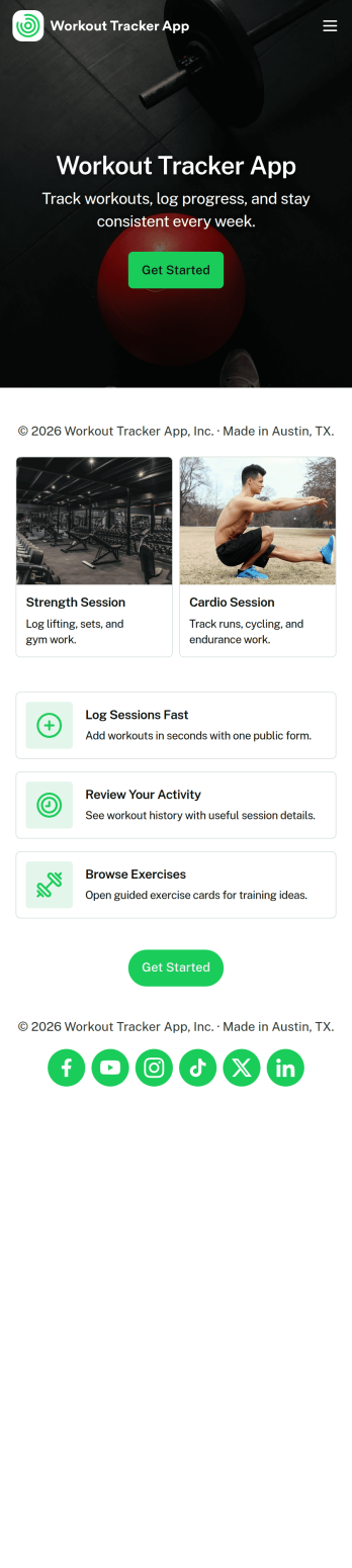 Workout Tracker App Template