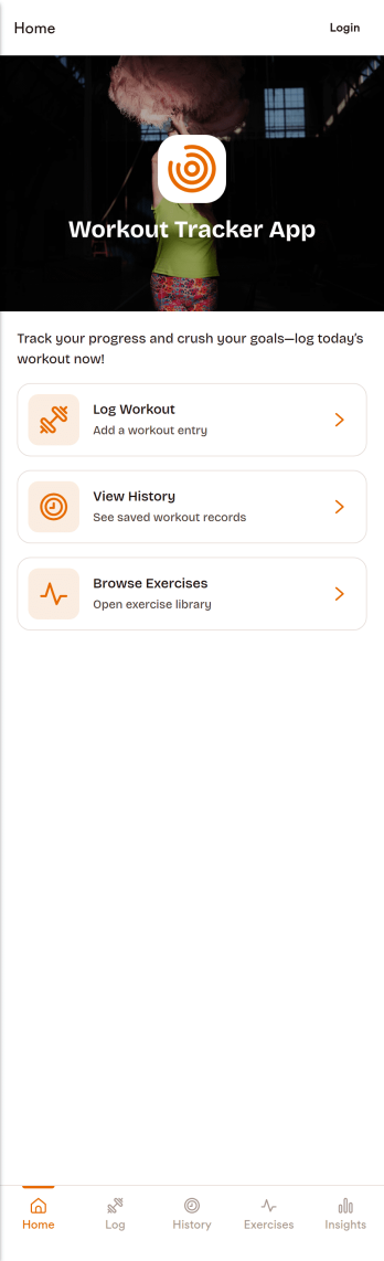 Workout Tracker App Template