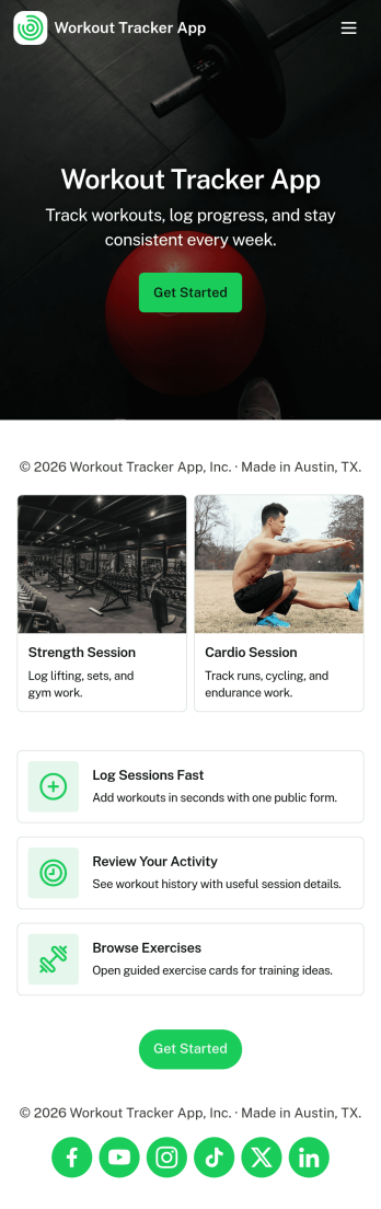 Workout Tracker App Template