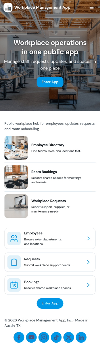 Workplace Management App Template