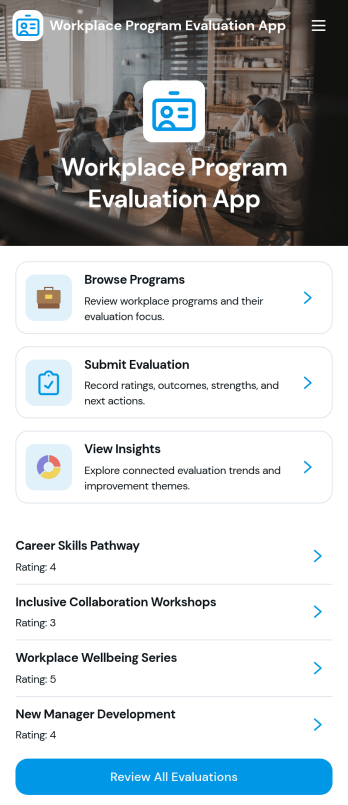 Workplace Program Evaluation App Template