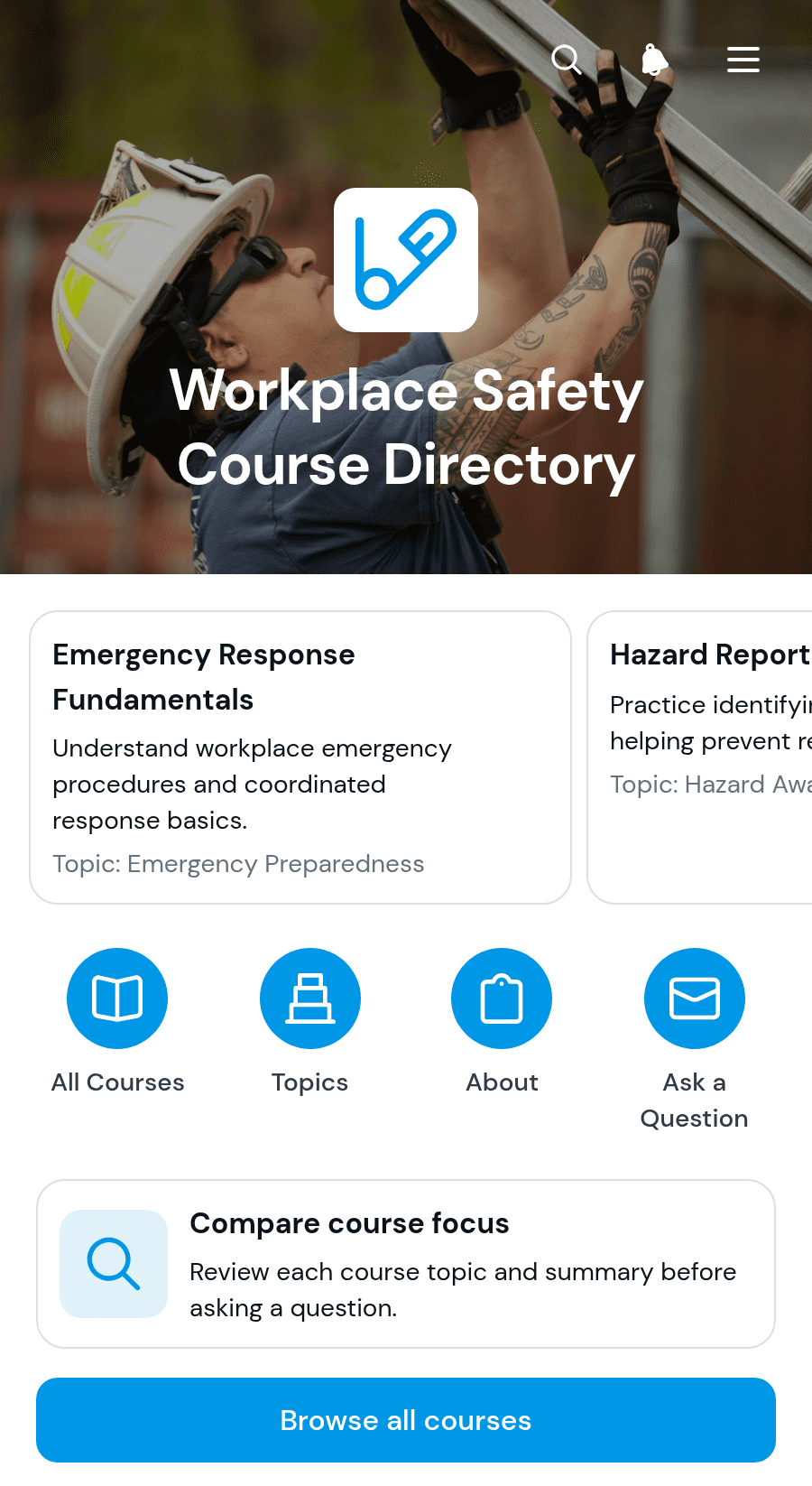 Workplace Safety Course Directory App Template | Jotform