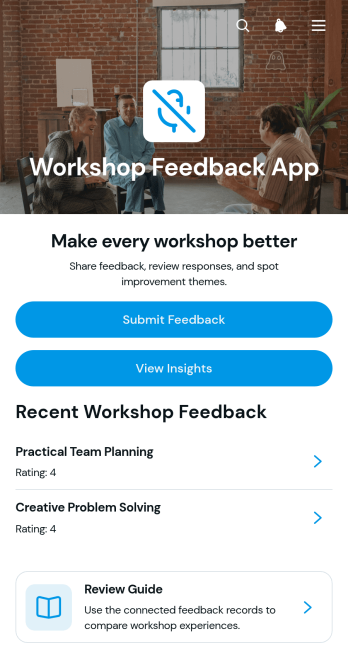 Workshop Feedback App Template