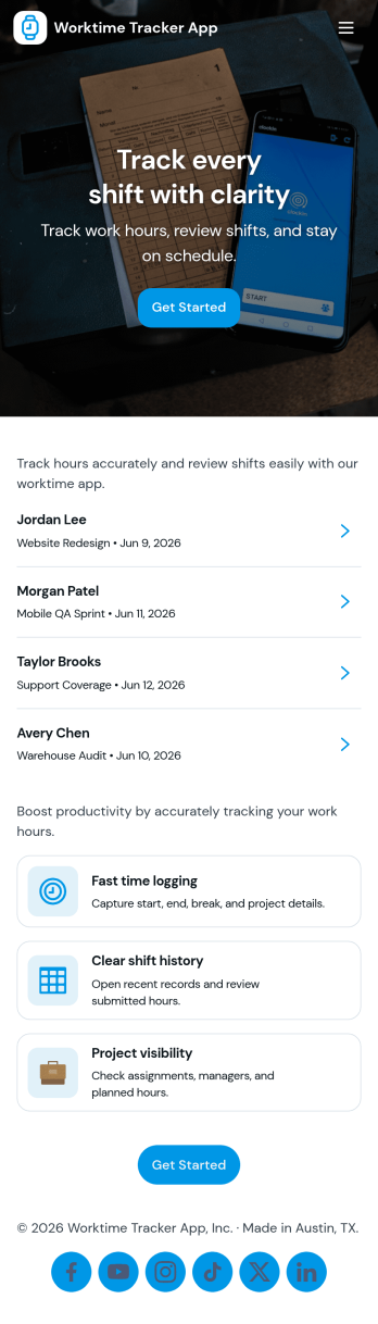 Worktime Tracker App Template