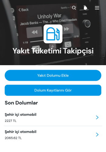 Yakıt Kilometre Takip Uygulama Șablonu