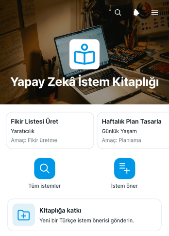Yapay Zeka İstem Kitaplığı Uygulama Șablonu