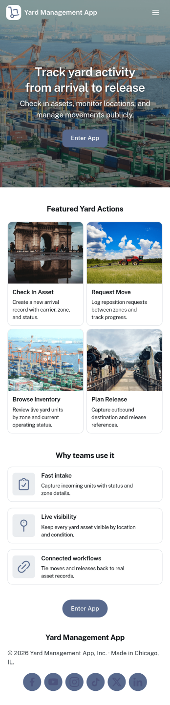 Yard Management App Template