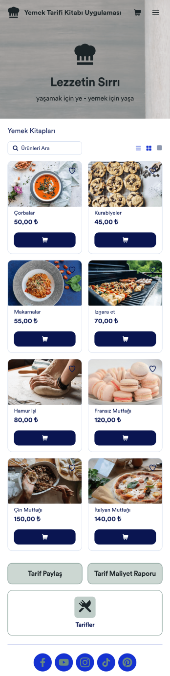 Yemek Tarifi Kitabı Uygulama Șablonu