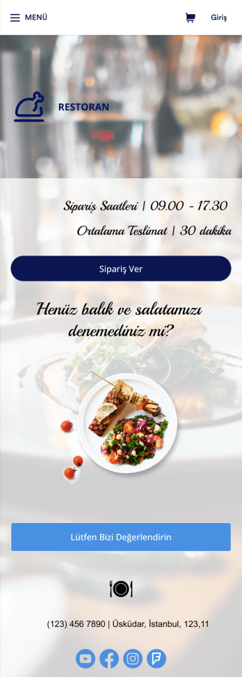 Yemek Teslimat Uygulama Șablonu